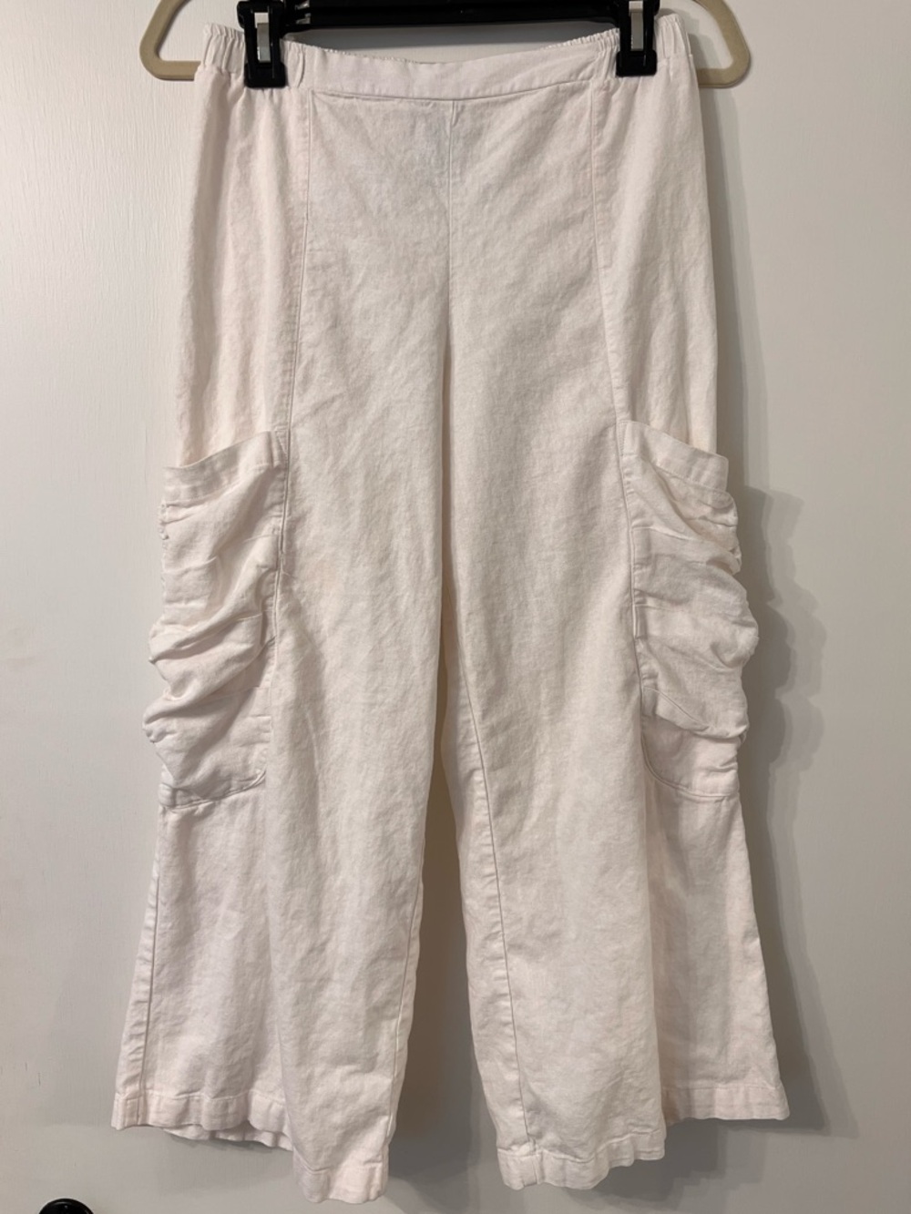CHARLIE PAIGE WHITE LINEN FLOWY BOHEMIAN PANTS ✨